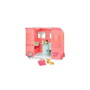Our Generation - Camping-car R.V. Seeing You (rose) - Camping-caravane - Accessoires de cuisine et de cuisson - Véhicule de poupée de 46 cm - Jouer à faire semblant - 3 ans et +