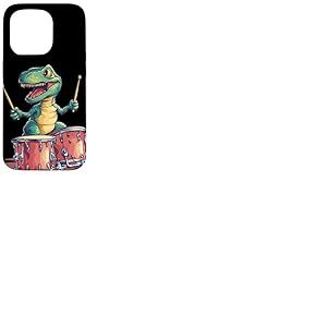 Costume de dinosaure à bascule pour les amateurs de batterie Coque pour iPhone 15 Pro