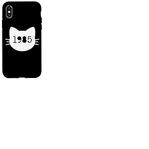 Chat né en 1985 Ans Anniversaire Maman de chat Papa de chat Coque pour iPhone X/XS