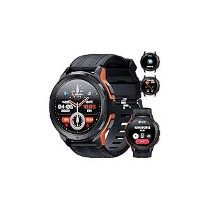 OBA Oukitel BT10 Montre connectée pour Homme avec appels Bluetooth, écran AMOLED de 1,43", Batterie 410 mAh, étanche 5 ATM avec Moniteur de fréquence Cardiaque, Moniteur de Sommeil pour Android iOS,