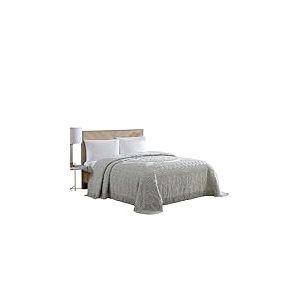 Beatrice Home Fashions Médaillon Chenille, Complet, Gris