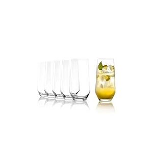 Stölzle Lausitz Verres Long Drink Quatrophil Lot de 6, 390 ml – Élégants Verres en Cristal à Long Drink et Verres à Cocktail pour Boissons, Eau et Jus – Résistants au Lave-vaisselle & aux Chocs