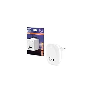 OSRAM Veilleuse LUNETTA EDGE, blanche, 0,35 W, 10 lm, lumière blanche chaude, capteur de lumière du jour, connexion USB-A et USB-C, technologie LED, fonction de charge, longue durée de vie, 3 000 K