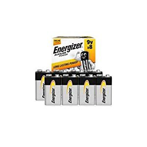 Energizer Max - Pile 9V (Lot de 8) - Alcaline Neuf Volts - Énergie Longue durée - pour Les Détecteurs de Fumée et Les Radios - Emballage 100% Recyclable et sans Plastique [Exclusivité Amazon]