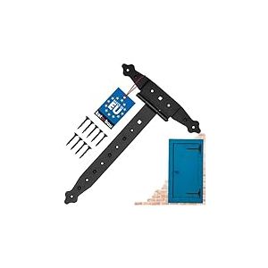 KOTARBAU® Charnière en Forme de Croix - 300 mm - Revêtement en Poudre - Charnière Portail Bois en T Charnière Noir Charniere Porte Charniere Portail Exterieur Gond Portail Exterieur