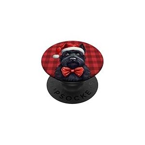 Scottish Terrier Scottie Dog Cadeau de Noël Motif écossais PopSockets PopGrip Adhésif