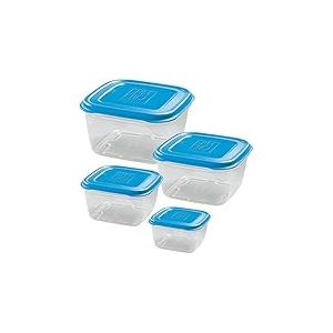 GIOSTYLE Giòstyle Set of 4 Square Containers, Blue.