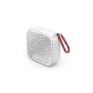 Hama Enceinte Bluetooth Pocket 3.0" (Mini Enceinte sans Fil Portable Légère, Basses intenses, Style Tendance, Étanche Eau et Poussière IP67, Autonomie 14h, USB-C, Prise Jack, 3.5W) Blanc