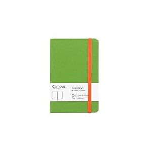 Campus - Carnet de Notes A5, Bullet Journal à Feuilles Unies, Carnet à Couverture Rigide, Carnet Vert 96 Feuilles de 75g, Fermeture Élastique, Pochette et Marque-Page (A5, Uni, Vert)