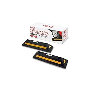 Pyle Curb Parking Garage Floor Stopper - Set de 2 Cales de Parking en Caoutchouc Robustes, Bloc Guide de Roue de V&eacute;hicule, Aide au Stationnement pour All&eacute;e et Garage - Pyle PCRSTP22