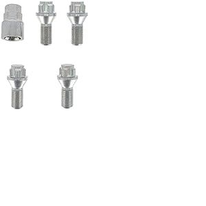Restagraf - Jeu de 4 Vis de Roue Antivol - Embase Conique - Bloc Jante Alu - Compatible avec BMW, Mini (Certains Véhicules) - M14-1.25 X 26 mm - Réf. 188611