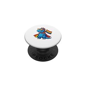 Dragon Cute Gay Pride LGBT Lunettes de soleil Cape Rainbow Flag PopSockets PopGrip Adhésif