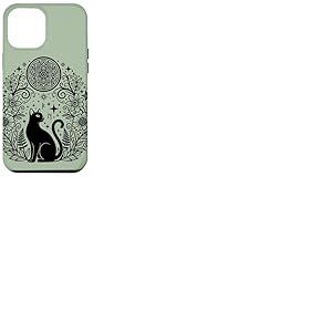 Mandala Floral avec Mandala en Forme de Chat Sorcier c&eacute;leste Coque pour iPhone 12 Pro Max