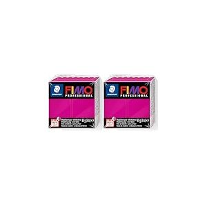 Staedtler - Fimo Professional - Pain P&acirc;te &agrave; Modeler 85 g Magenta Pur (Lot de 2)