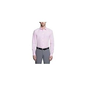Kenneth Cole Unlisted Men's Dress Shirt Slim Fit Solid, Pink, 15"-15.5" Neck 34"-35" Sleeve