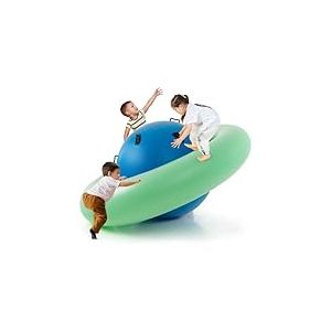 FANTASK Transat Gonflable pour Enfants de 223 cm pour Rouler, Incliner, escalader et Sauter avec 6 poignées intégrées (Vert + Bleu)