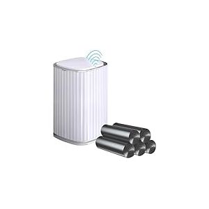 Poubelle carr&eacute;e 15 L avec capteur intelligent - Comprend 100 sacs poubelle