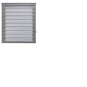 Blindecor Tablier de fenêtre Store Enrouleur Nuit et Jour sur Mesure Double épaisseur Coloris Gris 140 x 180 cm Dimensions du Tissu 132 x 245 cm