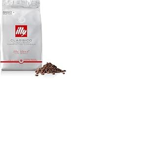 illy, Café en Grains à Moudre CLASSICO, 100% Arabica avec des Notes de Fleur d'Oranger et de Jasmin, un Goût Doux et un Arrière-goût Sucré, 1 Boîte de 500g