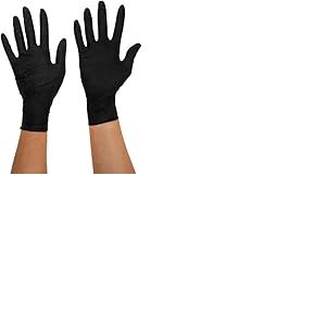 BLACK MAMBA - Lot de 100 Gants d'entretien en Nitrile - Noir, L