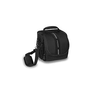 PEDEA Sacoche pour Appareil Photo *Essex* Sac Photo pour Appareil Photo Reflex avec Protection Contre la Pluie, bandoulière et Compartiments pour Accessoires, Taille M Noir/Gris