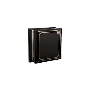 ARPAN AL-9173-X2 Lot de 2 albums photos 120 pages Couverture rembourrée Noir 12 x 17 cm