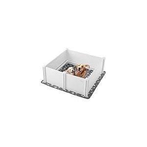 VEVOR Parc de Mise Bas pour Chien, 122x122x46 cm, Caisse de Mise Bas pour Chiots, avec Porte R&eacute;glable en Hauteur, Tapis d'Urine Lavable, Boite de Naissance en Plastique PVC pour Chiens de Grande Race