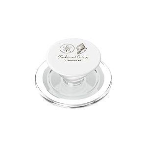 Turks and Caicos Lineart Sand Dollar Conque Sheller PopSockets PopGrip pour MagSafe