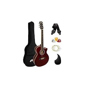 Petite Guitare Guitare acoustique pour les débutants Caisse – Rouge