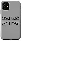 Drapeau Union Jack Noir Grande-Bretagne Angleterre Coque pour iPhone 11