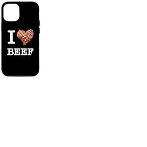 Amateurs de bœuf : "I Love Beef"_texte blanc Coque pour iPhone 12/12 Pro