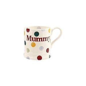 Emma Bridgewater Mug Ceramique 300ml - Grande Tasse Personnalisée, Idée Cadeau pour Homme et Femme, Mug Collegue de Travail, Mug Original Peint à la main pour Café, Thé, Cappuccino - Mummy (Pois)