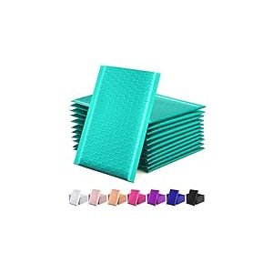 GSSUSA #000#000 Lot de 50 enveloppes &agrave; bulles en poly&eacute;thyl&egrave;ne auto-adh&eacute;sives pour envoi postal, 10,2 x 20,3 cm, bleu sarcelle