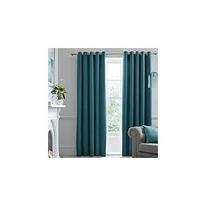 Laurence Llewelyn-Bowen - Rideaux en Velours Bleu Sarcelle 168 x 137 cm - 2 Panneaux - Rideaux occultants pour Chambre &agrave; Coucher - Rideaux &agrave; &oelig;illets Bleu Sarcelle - Rideaux Thermiques/insonorisants