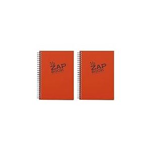 Clairefontaine 8349C Carnet Spiralé 1/2 Zap Book - 80 Feuilles Papier Croquis 100% Recyclé - A5 14,8x21 cm 80g - Couleur de Couverture Aléatoire (Lot de 2)