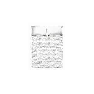 PENSIERI DELICATI Drap de lit Double 260 x 280 cm, Drap Simple 100% Coton Pique, id&eacute;al comme Drap d'ameublement, Couverture de lit 2 Places, Fantaisie Love Love Beige, 100% fabriqu&eacute; en Italie