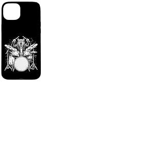 Wolf Drummer Rock Wild Animal Jouant de la Batterie Coque pour iPhone 15 Plus