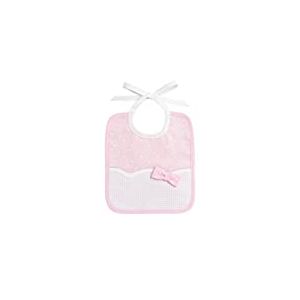 Filet - Bavoir Réalisé en Piquet de Coton Imprimé Étoiles avec Insert en Toile Aida à Broder, Idéal pour les Bébés, 100% Made in Italy, Couleur Bleu Clair et Blanc