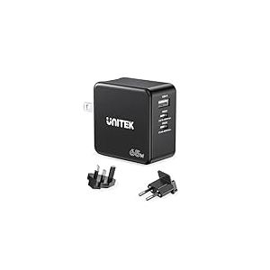 UNITEK Chargeur Mural P1117B Noir 65 W (1 unité) - Marque EAN : 4894160049148