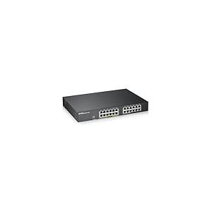 Zyxel Switch 24 ports Gigabit PoE | Gestion intelligente | Montage en rack | 12 ports PoE+ avec une puissance de 130 Watts | VLAN, IGMP, QoS | Garantie &agrave; vie [GS1900-24EP]