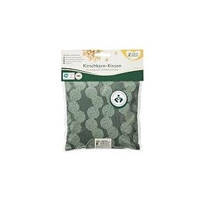 GR&Uuml;NSPECHT Coussin chauffant en noyaux de cerises - 19 x 19 cm - Pour la nuque, le ventre et le dos - Housse 100% coton - Pour micro-ondes et four - Vert (100-V7)