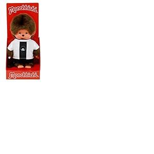 Sekiguchi 253869 - Original Monchhichi garçon Footballeur, Animal en Peluche Brun d'environ 20 cm