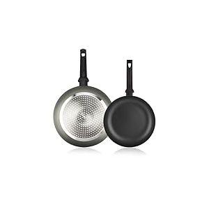 ALZA Giro - Lot de poêles grises 20 + 24 cm, aluminium pressé épais, antiadhésif, double couche, tous types de cuisinières, induction et lave-vaisselle