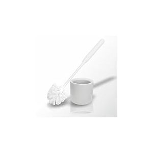 York Brosse de Toilette, avec Support, pour hôtel, Auberge, Pension, Restaurant, Moderne, Blanche, 35 x 11 cm