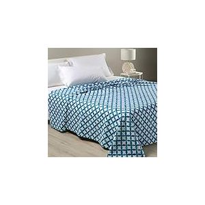 Caleffi Phoenix, Couvre-lit Double Non matelassé, 50% Coton, 50% Polyester, 260 x 260 cm, Bleu – 1007051