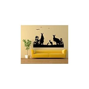 Stickers Paysage Kangourou - Beige, L 120cm x H 80cm