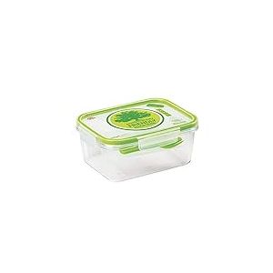 Snips 033098 Rectangular 1.5 L with Removable Tray Tritan Renew, Lunch Box Made of Recycled Plastic, 50.72 Ounces, Clear and Green