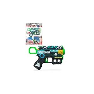 CRAZE Blaster-X Foam Guns Nano - Blaster &agrave; fl&eacute;chettes 16cm, 6 fl&eacute;chettes, port&eacute;e 10m, Pistolet Jouet Enfant
