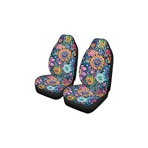 TOADDMOS Lot de 2 Housses de si&egrave;ge de Voiture universelles Motif boh&egrave;me Floral, Accessoires compatibles avec la Plupart des Voitures, berlines, camionnettes, camions