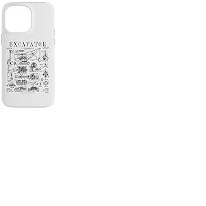 Excavatrice Pelleteuse op&eacute;rateur d'&eacute;quipement Lourd Vintage Brevet Coque pour iPhone 14 Pro Max